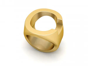 letter c plain gold ring 3D Print Model