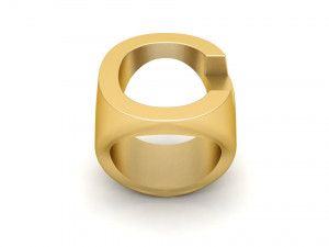 letter c plain gold ring 3D Baskı Modeli