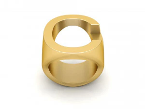 letter c plain gold ring 3D Print Model