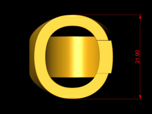 letter c plain gold ring 3D Baskı Modeli