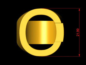 letter c plain gold ring 3D Print Model