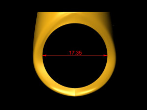 letter c plain gold ring 3D Baskı Modeli
