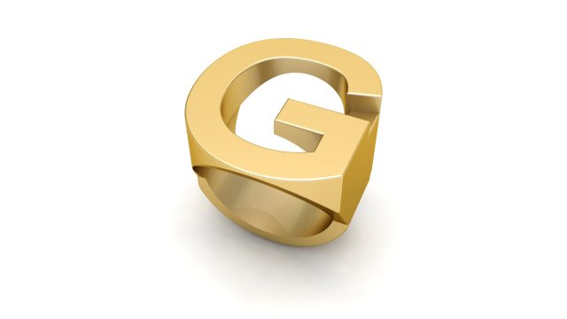 letter g plain gold ring Modelo de impresión 3D .c4d .max .obj .3ds .fbx .stl .blend 