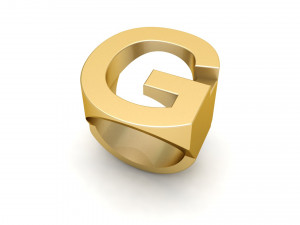 letter g plain gold ring 3D Print Model
