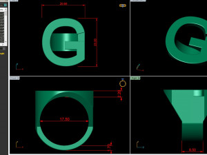 letter g plain gold ring Modelo de impresión 3D