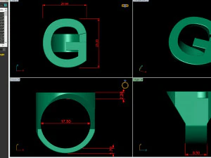 letter g plain gold ring 3D Print Model