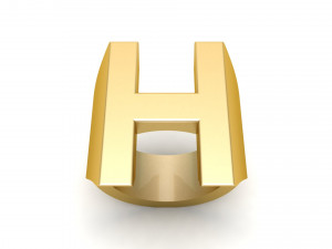 letter h plain gold ring Modelo de impresión 3D