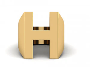 letter h plain gold ring 3D Print Model