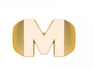 letter m plain gold ring 3D Baskı Modeli