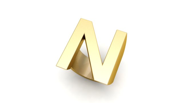 letter n plain gold ring Modelo de Impressão 3D .c4d .max .obj .3ds .fbx .stl .blend