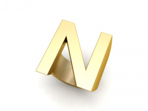 letter n plain gold ring 3D Принт Модель