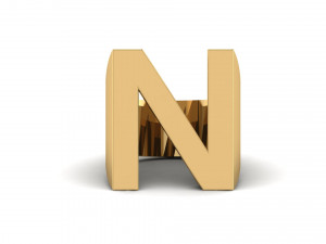 letter n plain gold ring Modelo de Impressão 3D