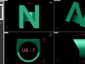 letter n plain gold ring Modelo de Impressão 3D