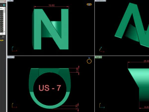 letter n plain gold ring 3D Print Model
