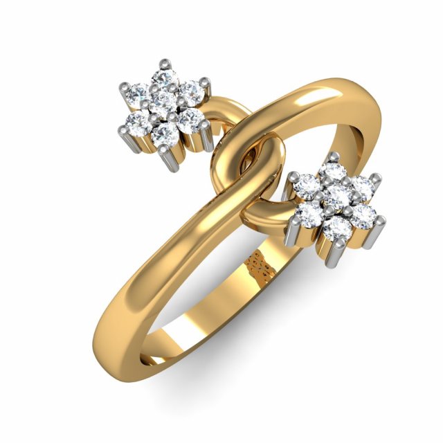 Floating Diamond Vanki Ring | Light Weight Jewellery Online
