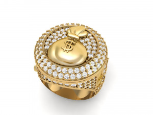 money bag hip hop ring 3D प्रिंट मॉडल