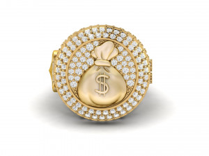 money bag hip hop ring 3D प्रिंट मॉडल