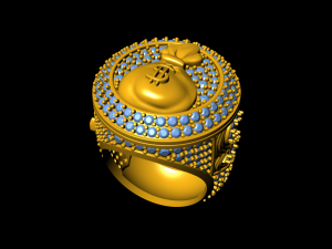 money bag hip hop ring 3D प्रिंट मॉडल