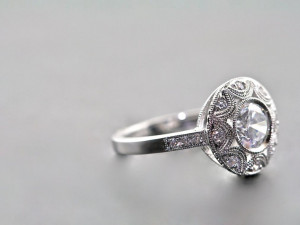 new vintage diamond engagement ring Model Cetak 3D