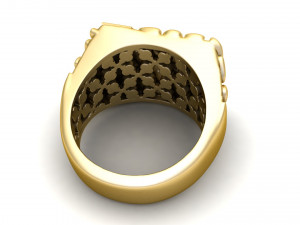 gents diamond nugget ring 01 3D प्रिंट मॉडल