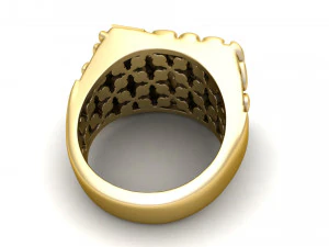 gents diamond nugget ring 01 3D Print Model