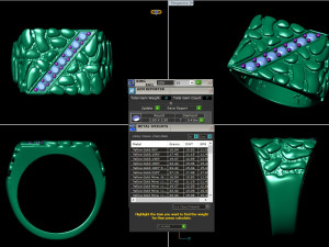 gents diamond nugget ring 01 3D प्रिंट मॉडल