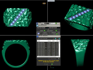 gents diamond nugget ring 01 3D Print Model