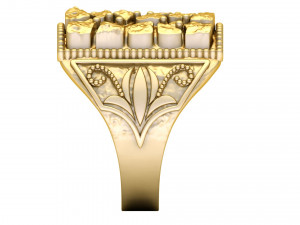 gents diamond nugget ring 02 3D प्रिंट मॉडल