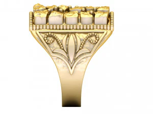 gents diamond nugget ring 02 3D Print Model