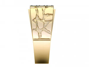 gents diamond nugget ring 04 3D Print Model