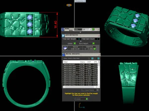 gents diamond nugget ring 04 3D Print Model