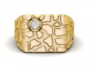 gents diamond nugget ring 05 3D-printmodel
