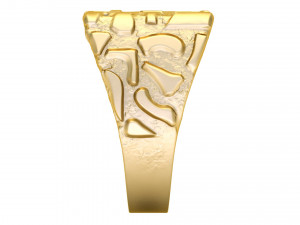 gents diamond nugget ring 05 3D-printmodel