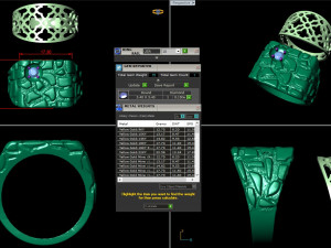 gents diamond nugget ring 05 3D-printmodel