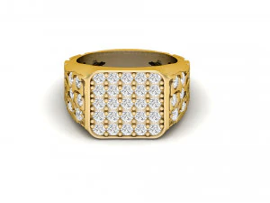gents diamond nugget ring 06 3D Print Model