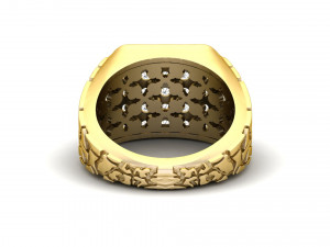 gents diamond nugget ring 06 3D-Druckmodell