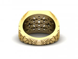 gents diamond nugget ring 06 3D Print Model