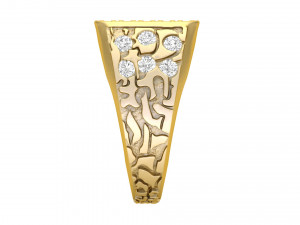 gents diamond nugget ring 06 3D-Druckmodell