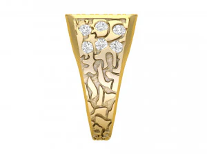 gents diamond nugget ring 06 3D Print Model