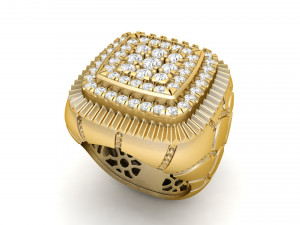 gents diamond nugget ring 08 3D Print Model