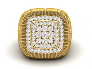 gents diamond nugget ring 08 3D-printmodel