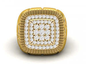 gents diamond nugget ring 08 3D Print Model