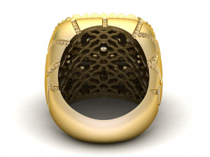 gents diamond nugget ring 08 3D-printmodel