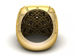 gents diamond nugget ring 08 3D Print Model