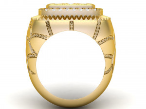 gents diamond nugget ring 08 3D-printmodel