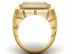 gents diamond nugget ring 08 3D Print Model