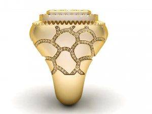 gents diamond nugget ring 08 3D Print Model