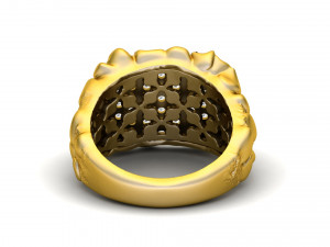 gents diamond nugget ring 07 Model do druku 3D