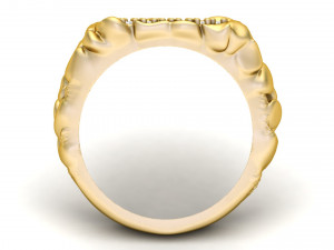 gents diamond nugget ring 07 Model do druku 3D