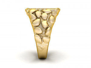 gents diamond nugget ring 07 Model do druku 3D